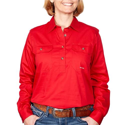 JUST COUNTRY Jahna Ladies Work Shirt Chilli