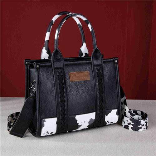 Wrangler Cow Print Crossbody - Black