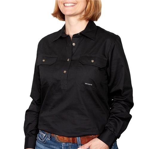 JUST COUNTRY Jahna Ladies Work Shirt BLACK