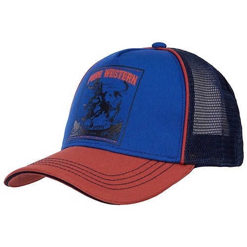Kids Rodeo Trucker Caps - Denim / Rust