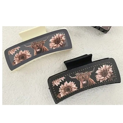 Western Cowboy Sunflower Style Hair Claw Clips