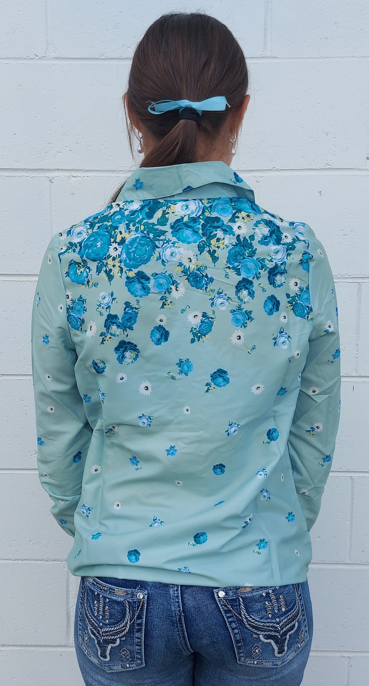 Roper womens studio west collection shirt print green