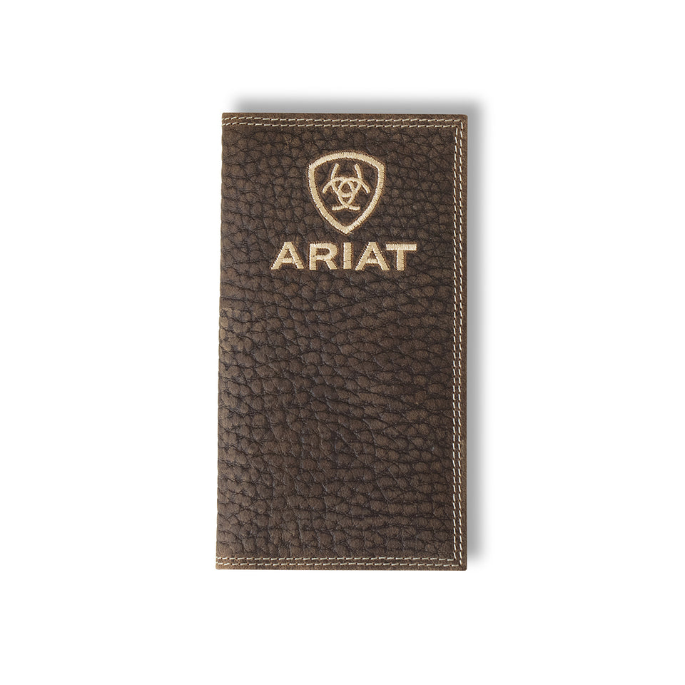 Ariat Rodeo Bullhide Embroidered Logo Wallet Brown Rowdy