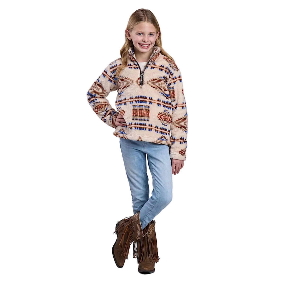 Roper Girls Outerwear Pullover - Brown