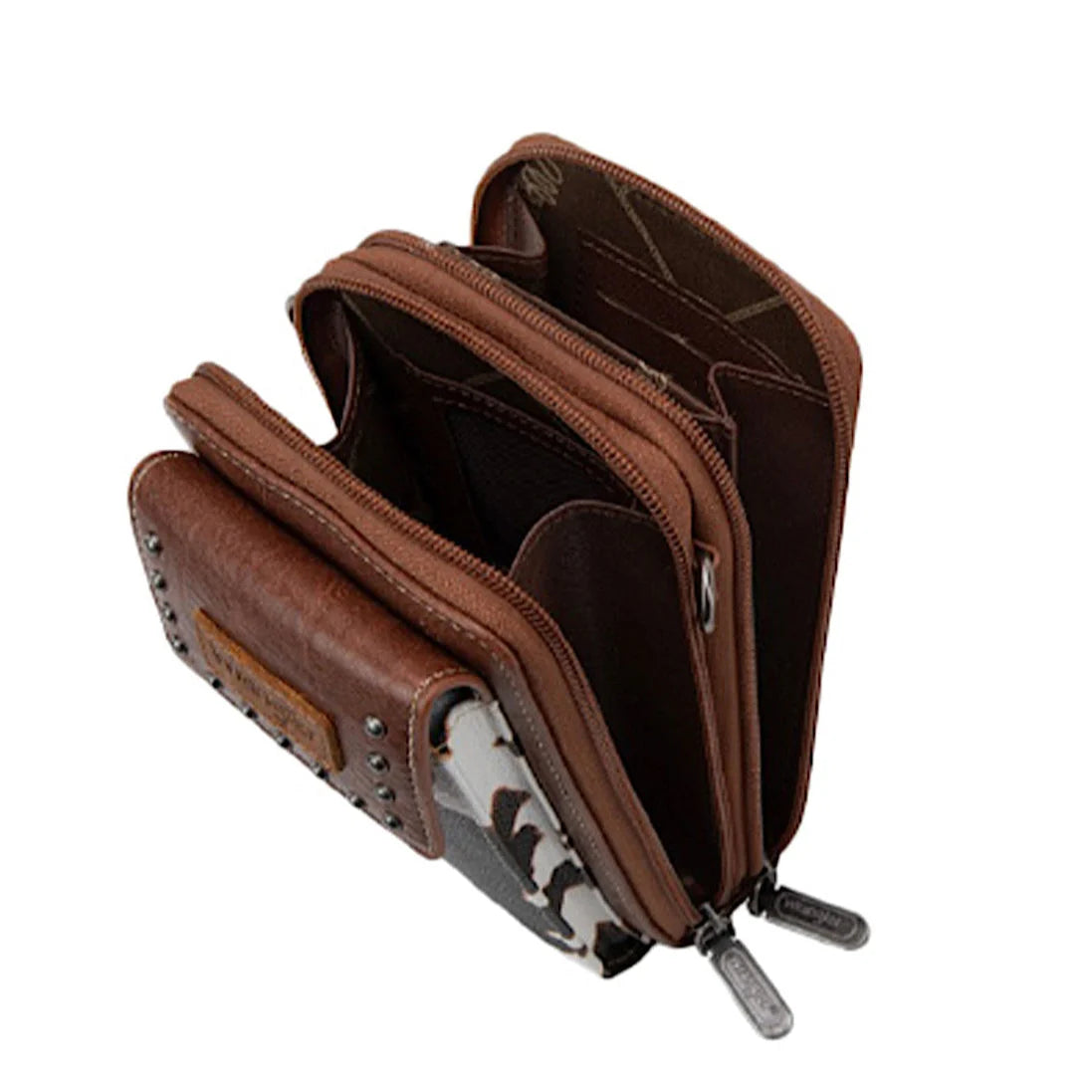 Wrangler Cow Print Phone Wallet Bag - Brown