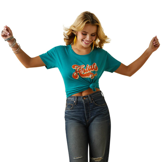 Ariat Spur Script Tee Teal Green Heather