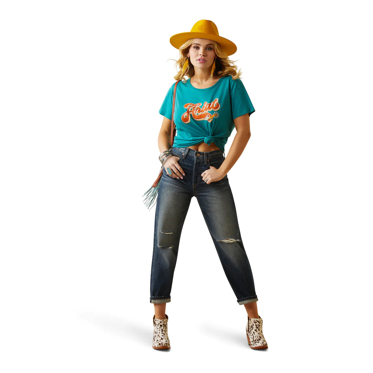 Ariat Spur Script Tee Teal Green Heather