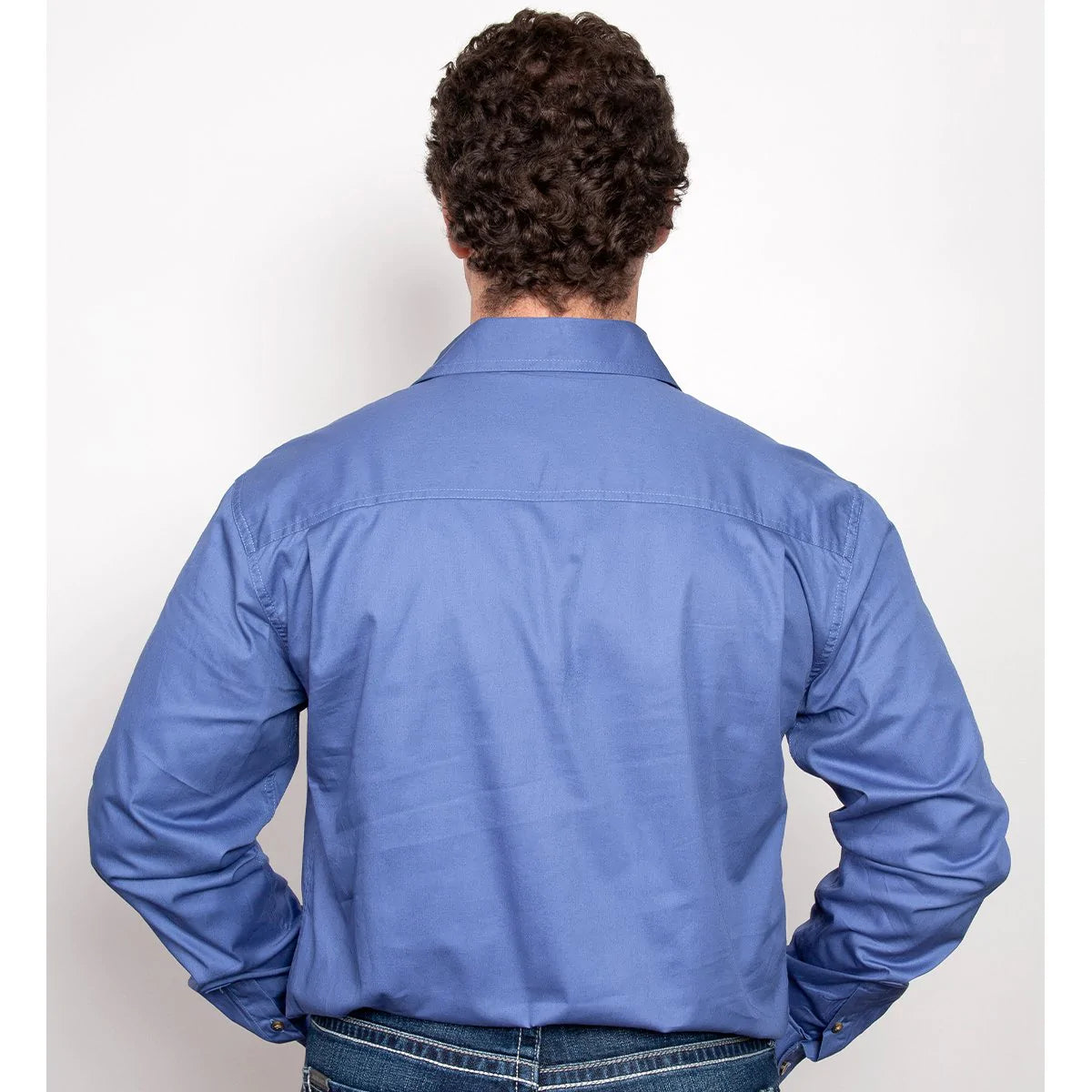 Just Country Evan Full Button Work Shirts Blue