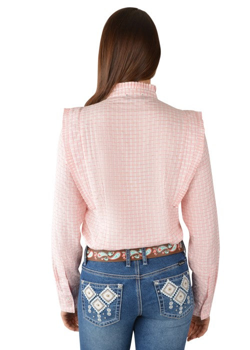 Pure Western Womens Olivia Check Tuck L/S Shirt