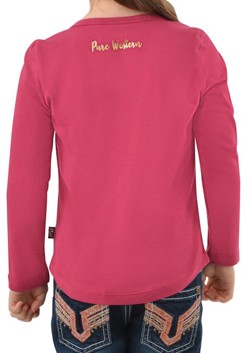 Pure Western Girls Lacey L/S Tee