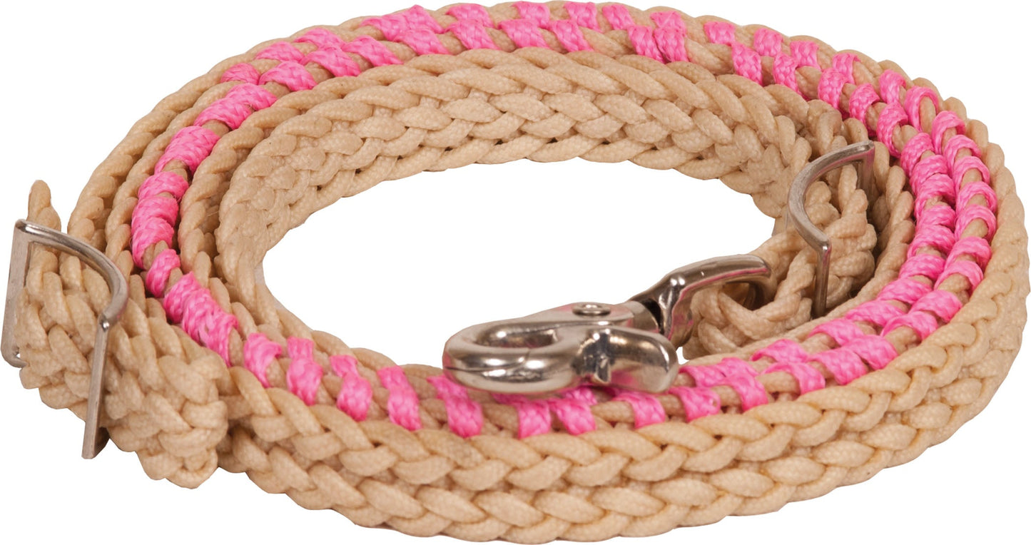 Mustang Ezy Ride Laced Contest Reins Hot Pink