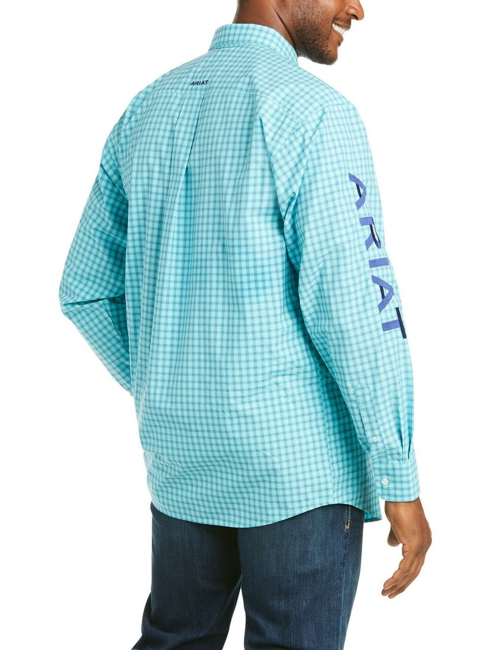 Ariat Mens Pro Team Kassidy Classic L/S Shirt Miami Aqua
