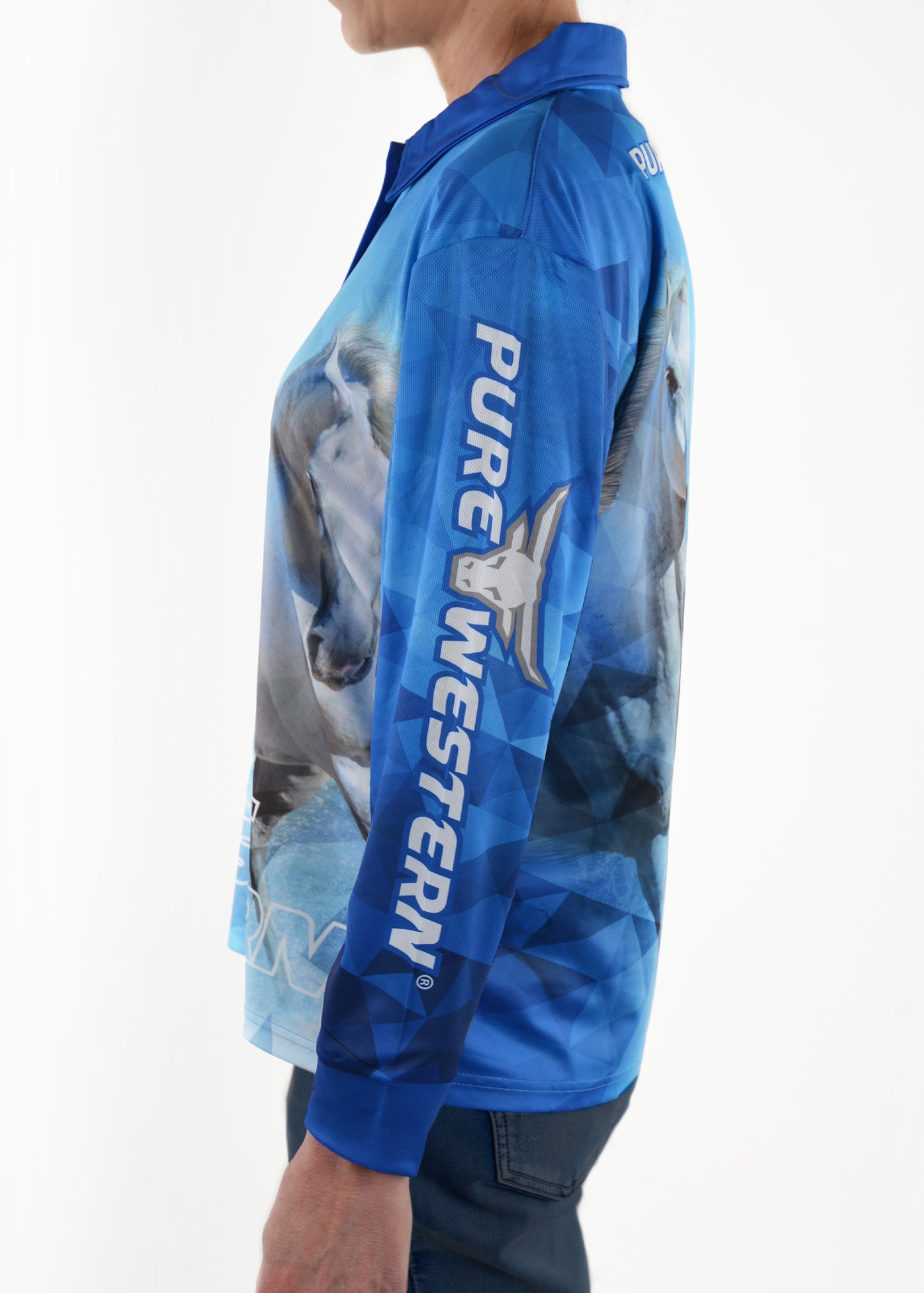 Pure Western Ladies Rhinestone Rider Fishing Shirt