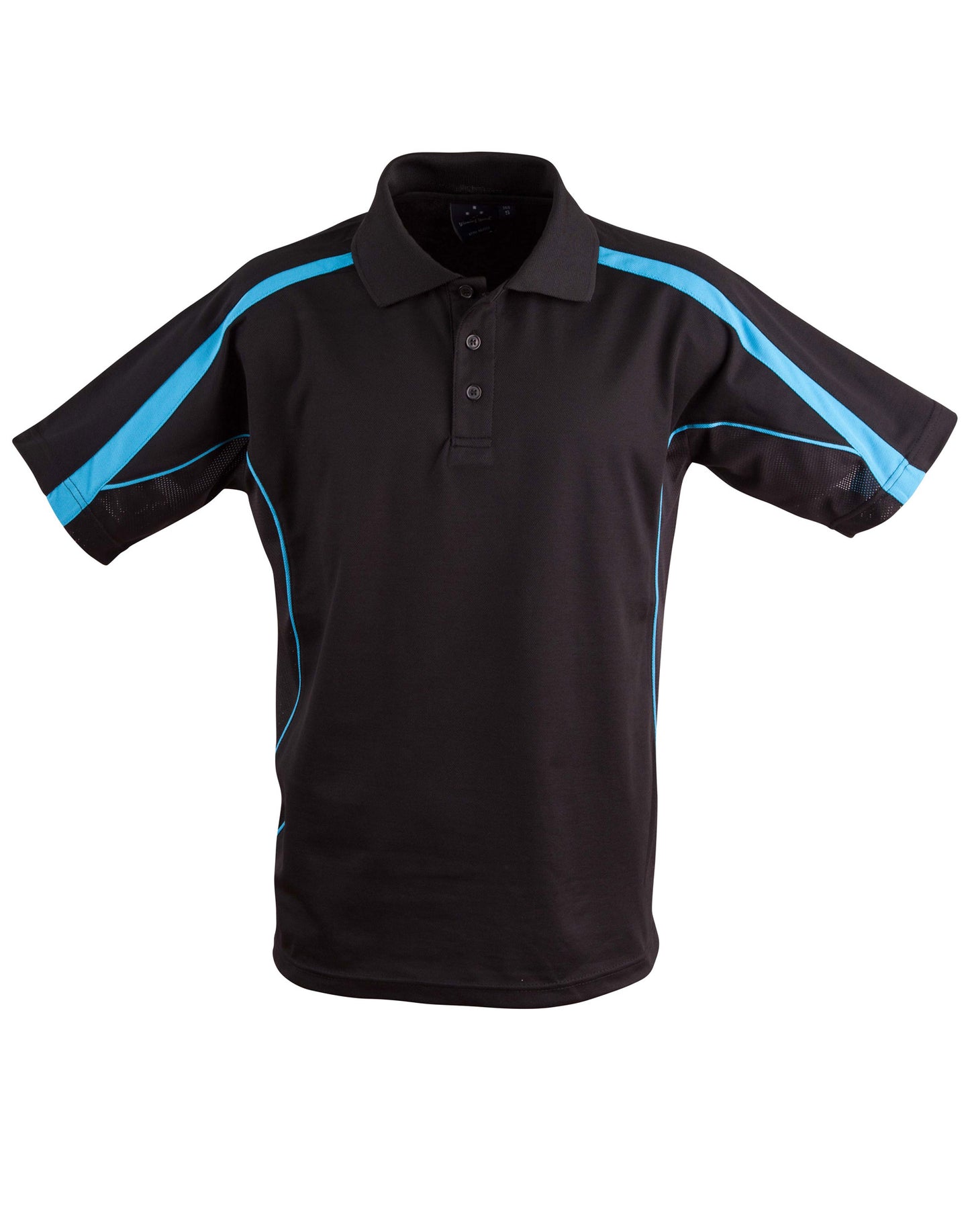 Shiny Legend Mens Polo Black/Aqua