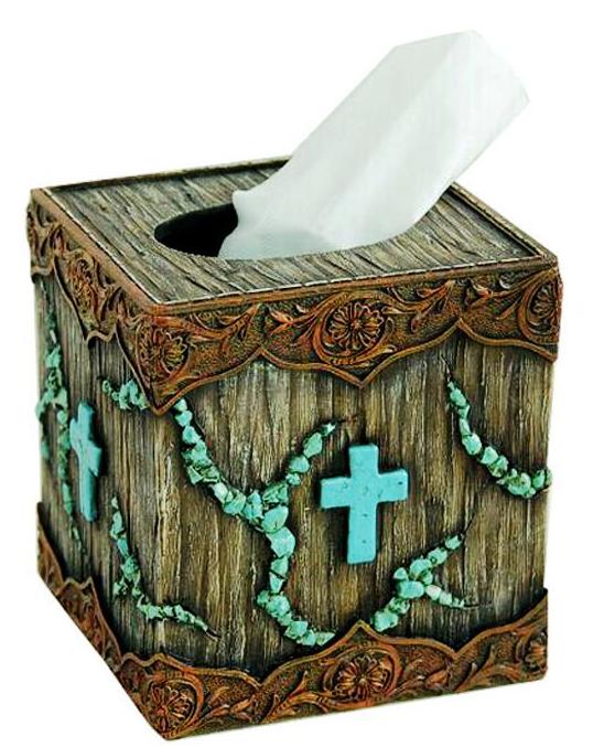 Montana West wood like tooled leather resin tissue holder