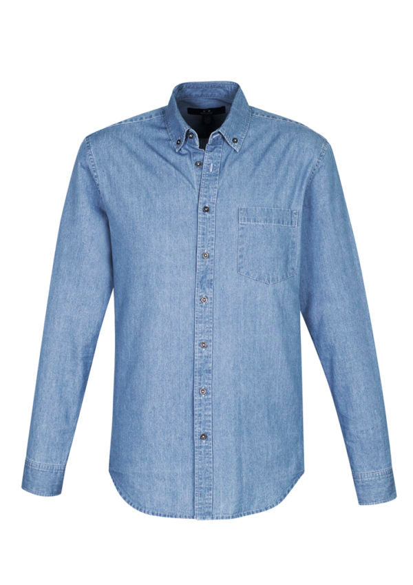 Biz Indie Mens Blue L/S Shirt