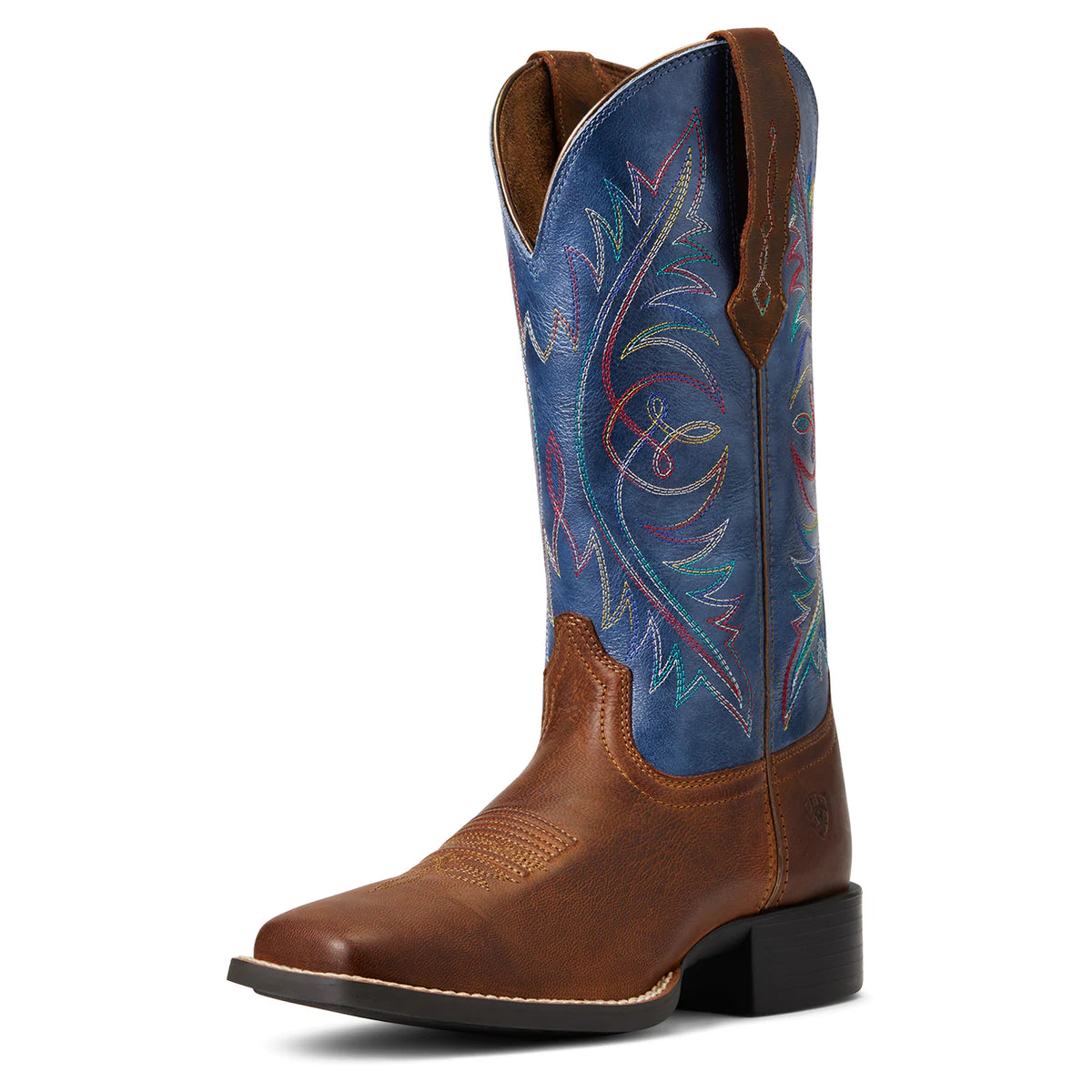 Ariat Women s Round Up Wide Square Toe Stretchfit Sassy Brown Metallic Limestone Clothing