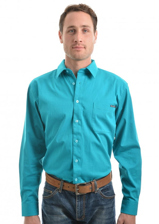 Wrangler Mens BARRINGTON Shirt Teal