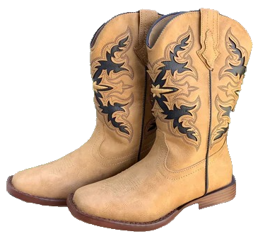 Roper Kids Amos Tan/Navy Boots