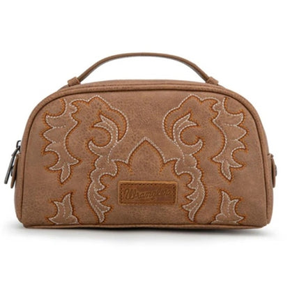 Wrangler Embroidered Cosmetic Bag - Camel