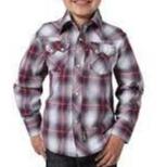 Wrangler Boys Retro L/S Shirt Red/Tan