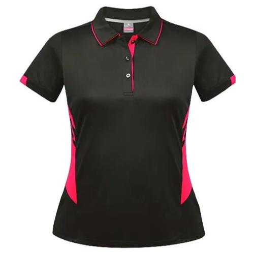 Tasmin Ladies Slate/Neon Pink Polo