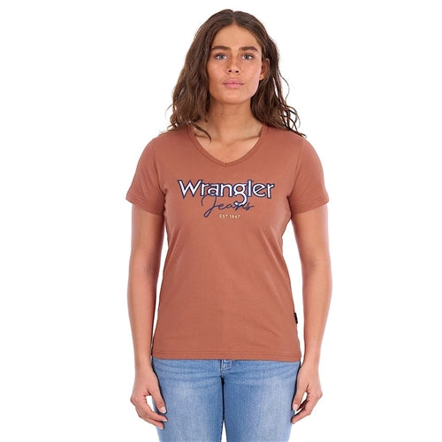 Women's Maya V- Neck Short Sleeve Tee - Copper