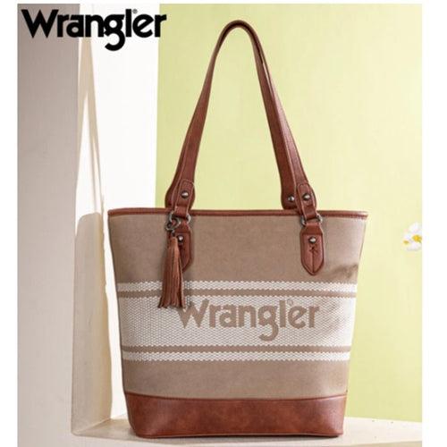 Wrangler Logo Waxed Canvas Tote - Khaki