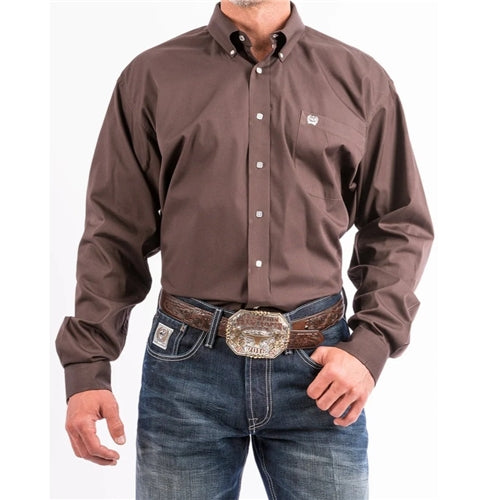 CINCH Classic Fit Brown L/S Shirt