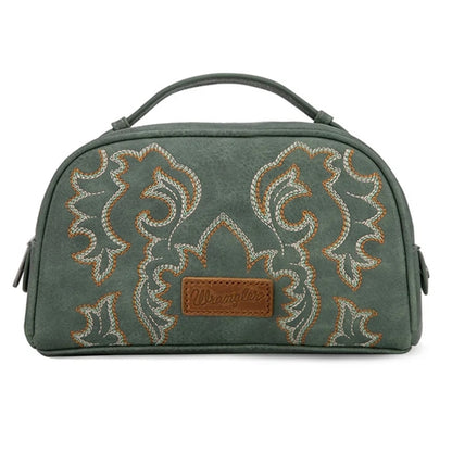 Wrangler Embroidered Cosmetic Bag - Sage