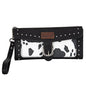 Wrangler Buckle Cow print Wallet - Black