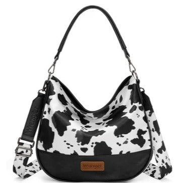 Wrangler Animal Print Slouch Bag - Black