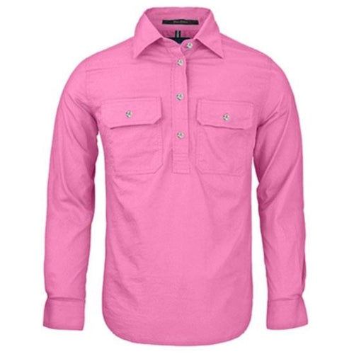 PILBARA COLLECTION Ladies L/S Blush Half Button