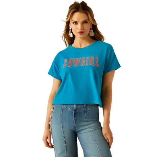 Ariat Women's Cowgirl Short Sleeve Tee Enamel Blue