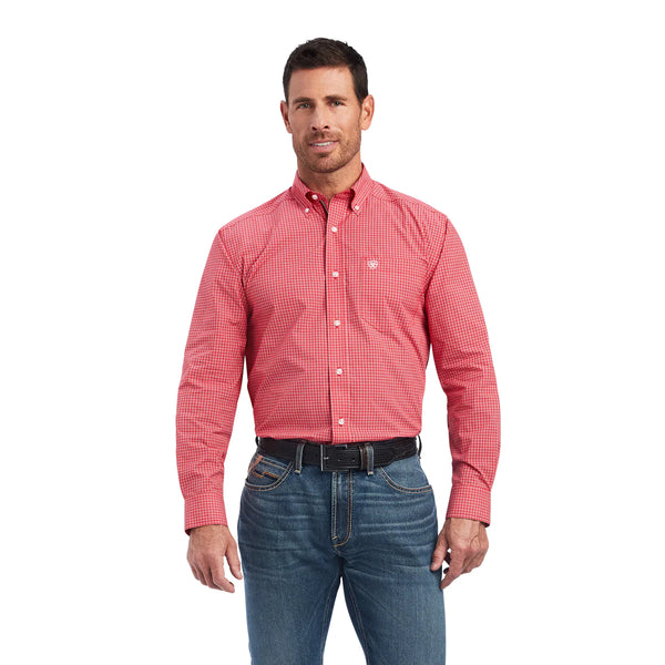 Ariat Mens Pro Series Nevin Stretch Classic Fit Shirt - Tango Red