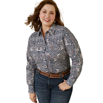 Ariat Ladies Kirby Stretch Shirt - Watercolor Paisley