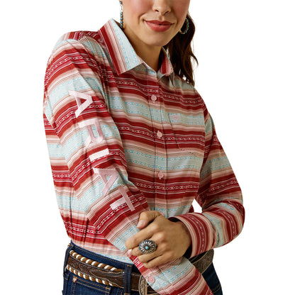 Ariat Ladies Wrinkle Resist Team Kirby Stretch Shirt - Savannah Print
