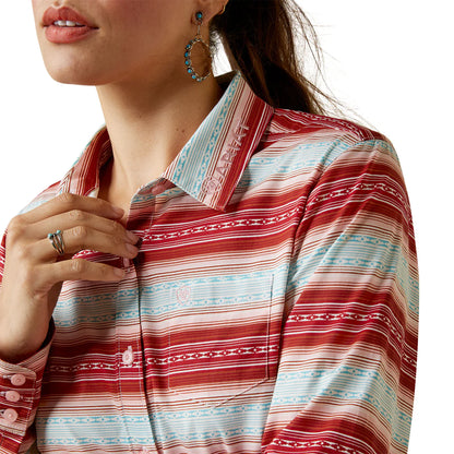 Ariat Ladies Wrinkle Resist Team Kirby Stretch Shirt - Savannah Print