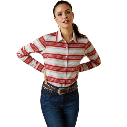 Ariat Ladies Wrinkle Resist Team Kirby Stretch Shirt - Savannah Print