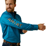 Ariat Team Logo Twill Fitted Shirt - Deep Turquoise