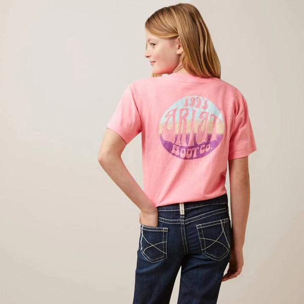 Ariat Girl's Groovy Tee - Neon Pink Heather