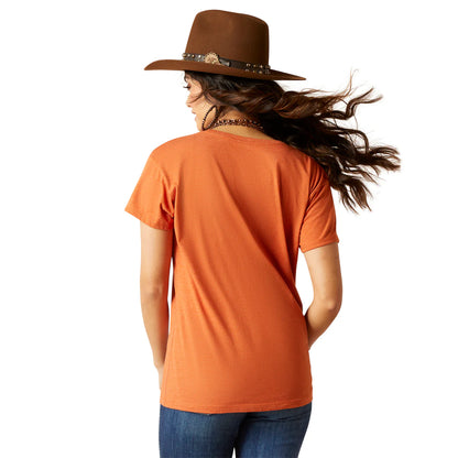 Ariat Womens Bison Skull Tee - Adobe Heather
