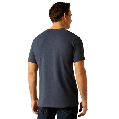 Ariat Mens B&W Logo Tee Navy Heather