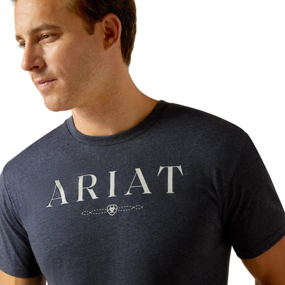 Ariat Mens B&W Logo Tee Navy Heather