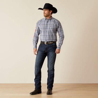 Ariat Pro Series Team Orion Classic Fit Shirt - Navy/Orange