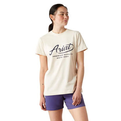 Ariat Women's Rebar Cotton Strong Worldwide SS Tee Moonbeam
