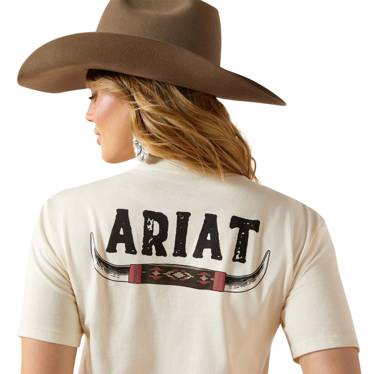 Ariat women's Bull Horns Tee - Natural