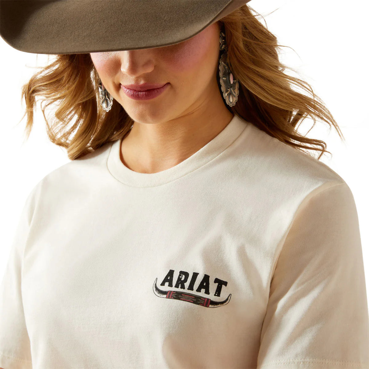 Ariat women's Bull Horns Tee - Natural