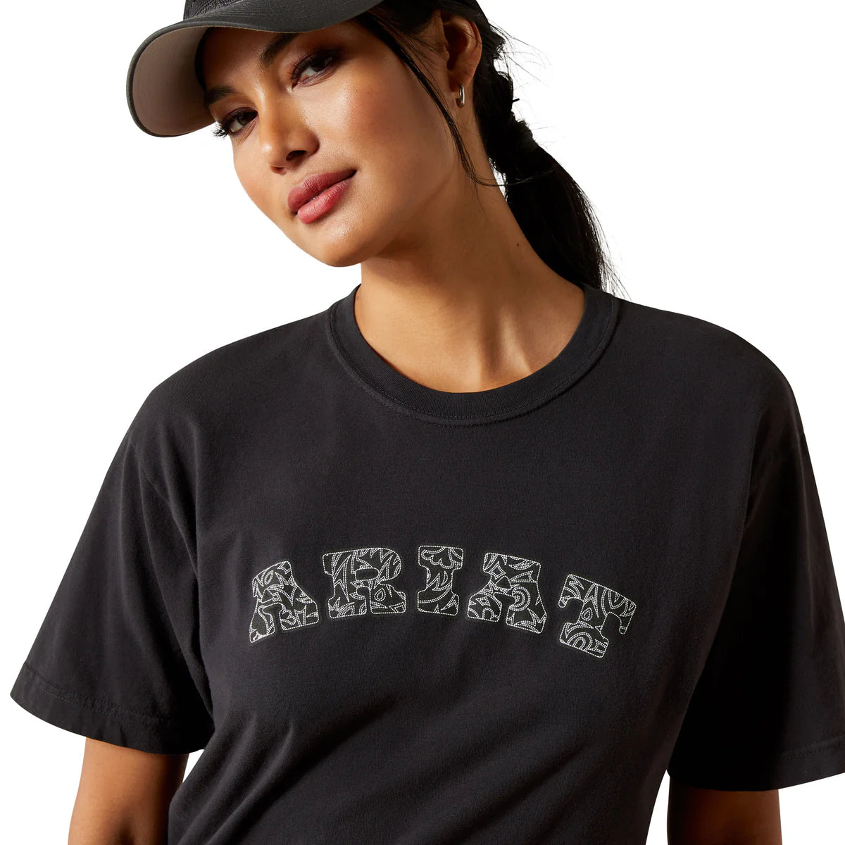 Ariat women's boot stitch logo tee - Vintage Black
