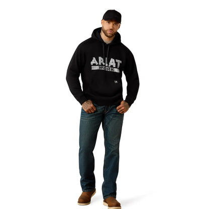 Ariat Men's Rebar Lightweight Duct Logo Hoodie Black